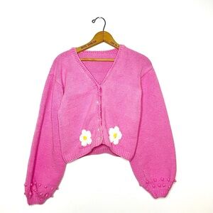 Vintage | Puff Sleeve Knit Cardigan